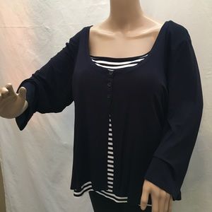 Coldwater Creek Navy Blue Top 2X